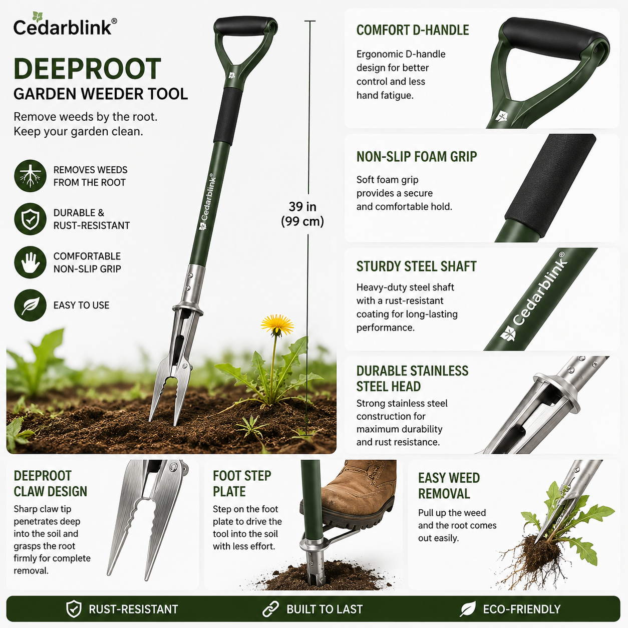 Cedarblink® DeepRoot Garden Weeder Tool
