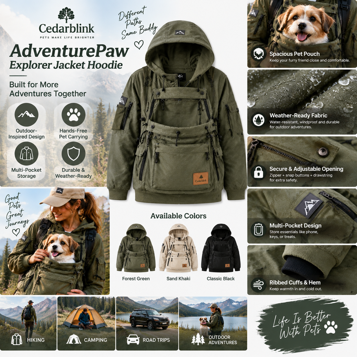 Cedarblink AdventurePaw Explorer Jacket Hoodie