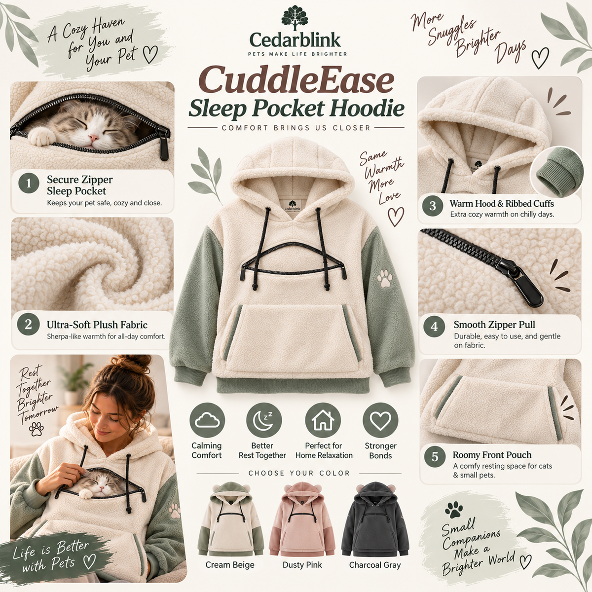 Cedarblink CuddleEase Sleep Pocket Hoodie