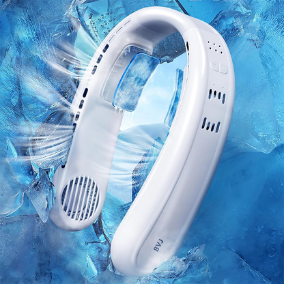 ❄️ BVJ Portable Neck Fan with Dual Cooling | 360° Airflow • Up to 8-Hour Battery Life • 3 Speeds | Great for Summer, Travel & Outdoor Activities