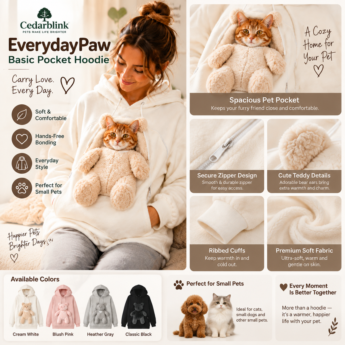 Cedarblink EverydayPaw Basic Pocket Hoodie