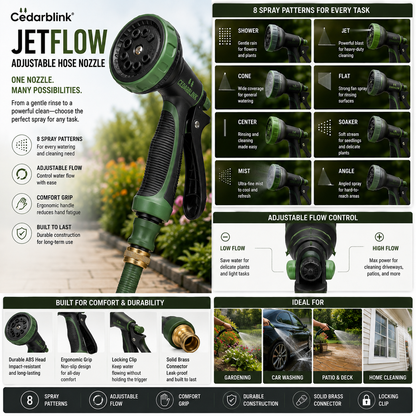 Cedarblink® JetFlow Adjustable Hose Nozzle