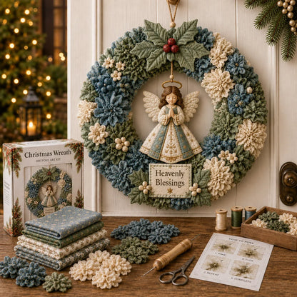 3D Fabric Poke Wreath DIY Kit – Christmas Craft Décor