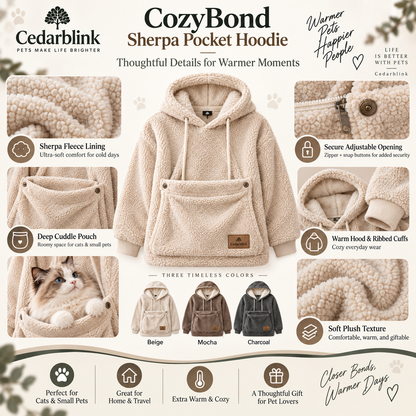 Cedarblink CozyBond Sherpa Pocket Hoodie