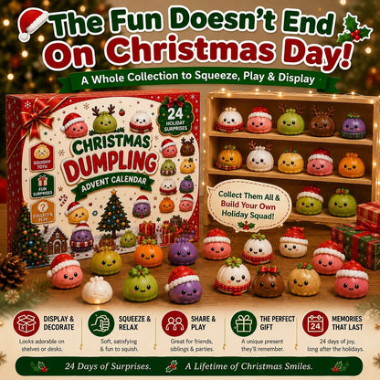 🎅 CHRISTMAS SPECIAL :-50%| 24 Days of Mini Squishies – Cute 2026 Advent Calendar with Daily Dumpling Surprises