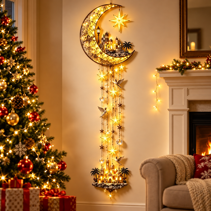 ✨Last Day 49% OFF✨Guardian Angel Starfall Cascade – Lighted Faith & Blessing Christmas Wall Decor✨