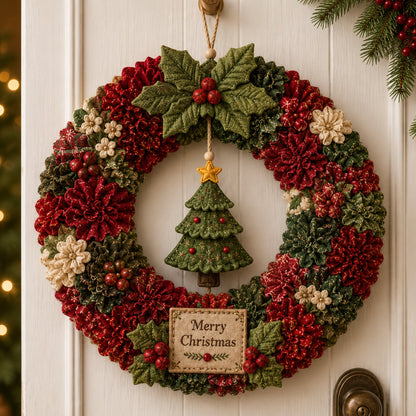 3D Fabric Poke Wreath DIY Kit – Christmas Craft Décor
