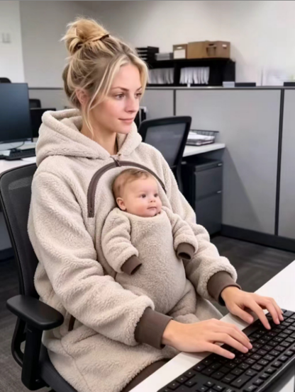 Fleece Babywearing Hoodie – Warm Carrier-Compatible Maternity & Baby Jacket