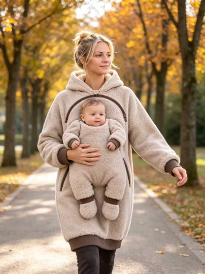 Fleece Babywearing Hoodie – Warm Carrier-Compatible Maternity & Baby Jacket