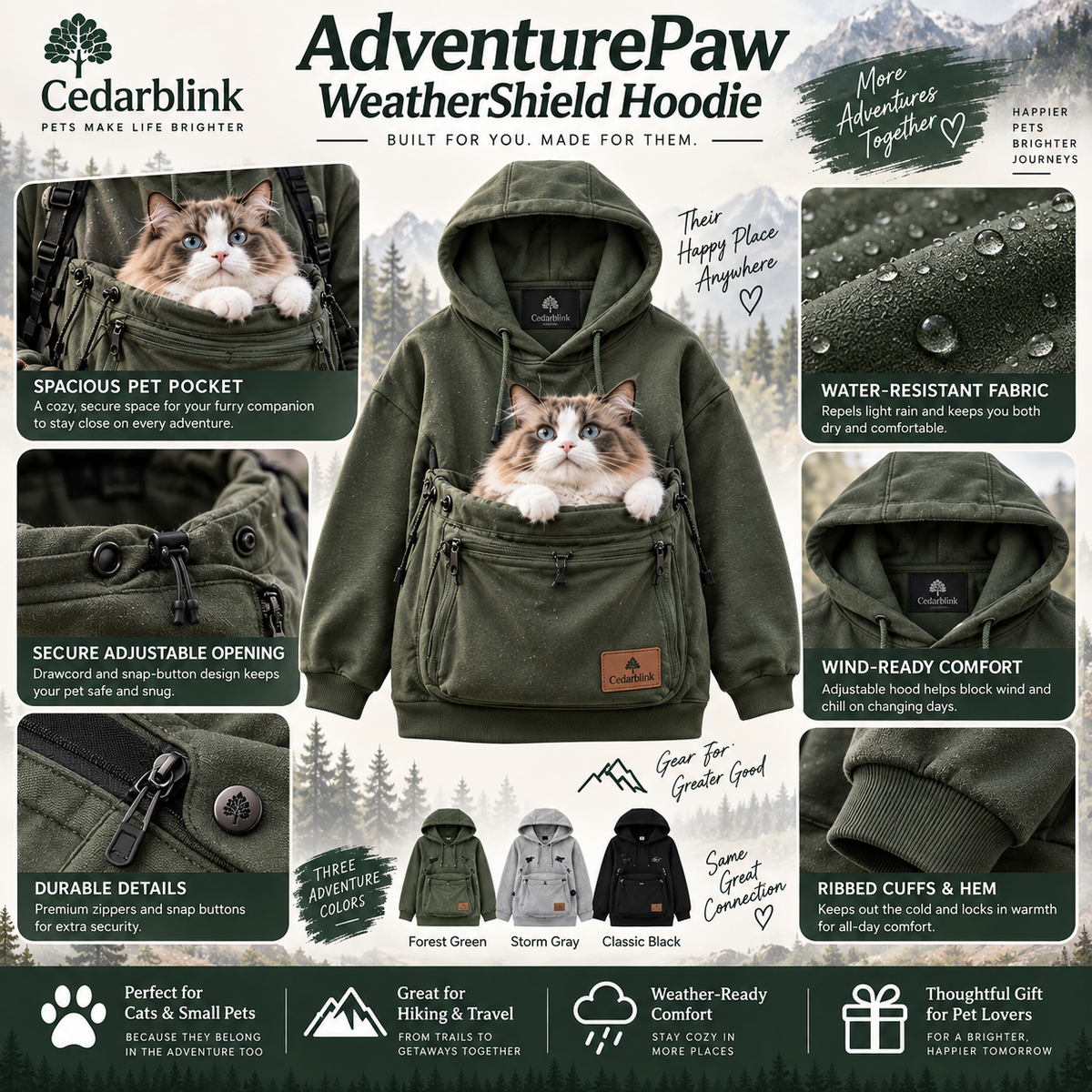 Cedarblink AdventurePaw WeatherShield Hoodie