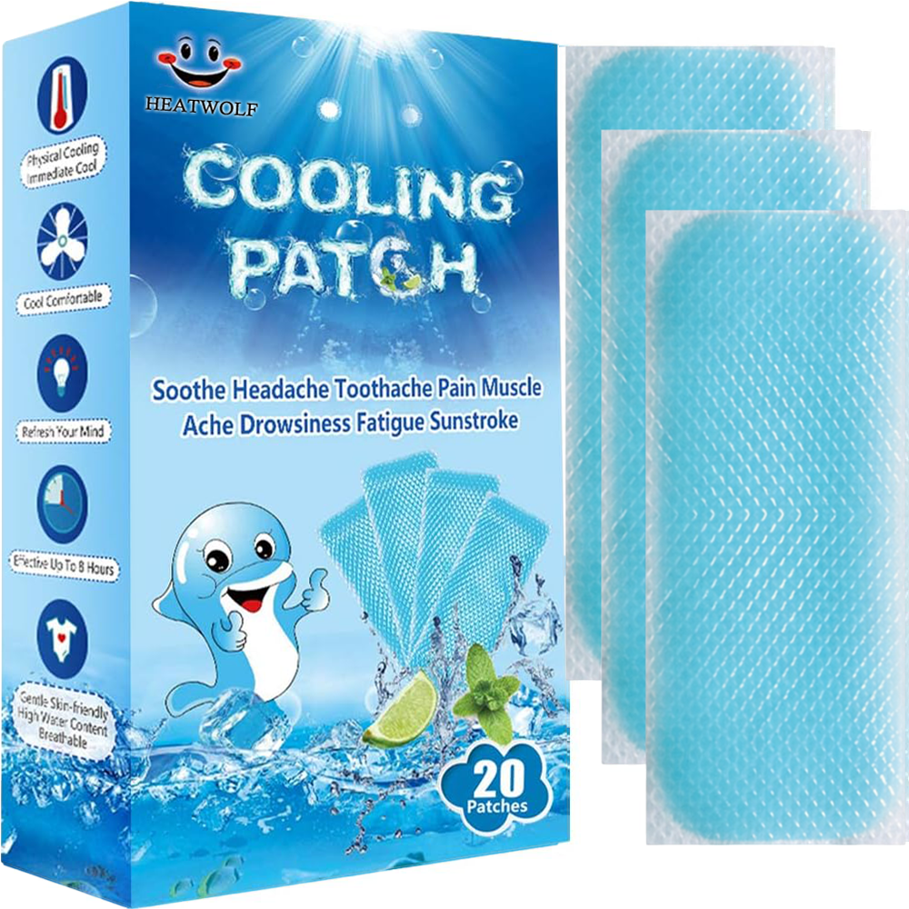 ❄️ HEATWOLF® Cooling Gel Patches – 10-Pack | Instant Cooling Relief for Kids & Adults | Great for Hot Weather, Fever Discomfort & Headaches