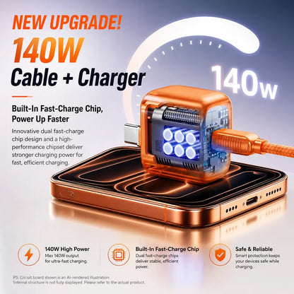 140W TYPE-C AI Smart Auto Power-Off Charging Protector