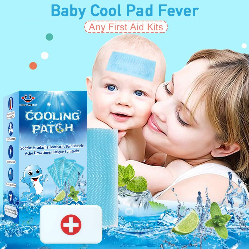 ❄️ HEATWOLF® Cooling Gel Patches – 10-Pack | Instant Cooling Relief for Kids & Adults | Great for Hot Weather, Fever Discomfort & Headaches