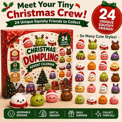 🎅 CHRISTMAS SPECIAL :-50%| 24 Days of Mini Squishies – Cute 2026 Advent Calendar with Daily Dumpling Surprises