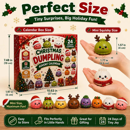 🎅 CHRISTMAS SPECIAL :-50%| 24 Days of Mini Squishies – Cute 2026 Advent Calendar with Daily Dumpling Surprises