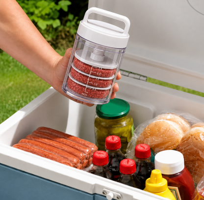 Multi-Function Patty Press | One-Press Uniform Patties | 🏠 Home Burgers • 🏕️ Camping • 🔥 BBQ • 🥩 Meal Prep