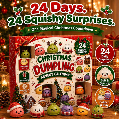 🎅 CHRISTMAS SPECIAL :-50%| 24 Days of Mini Squishies – Cute 2026 Advent Calendar with Daily Dumpling Surprises