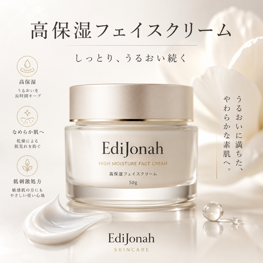 EdiJonah® 高保湿フェイスクリーム｜しっとりうるおう濃密保湿ケア・乾燥肌にやさしい50g