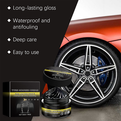 ✨ Tire wax – restores black gloss, blocks UV, repels dirt. Easy & quick!🚗